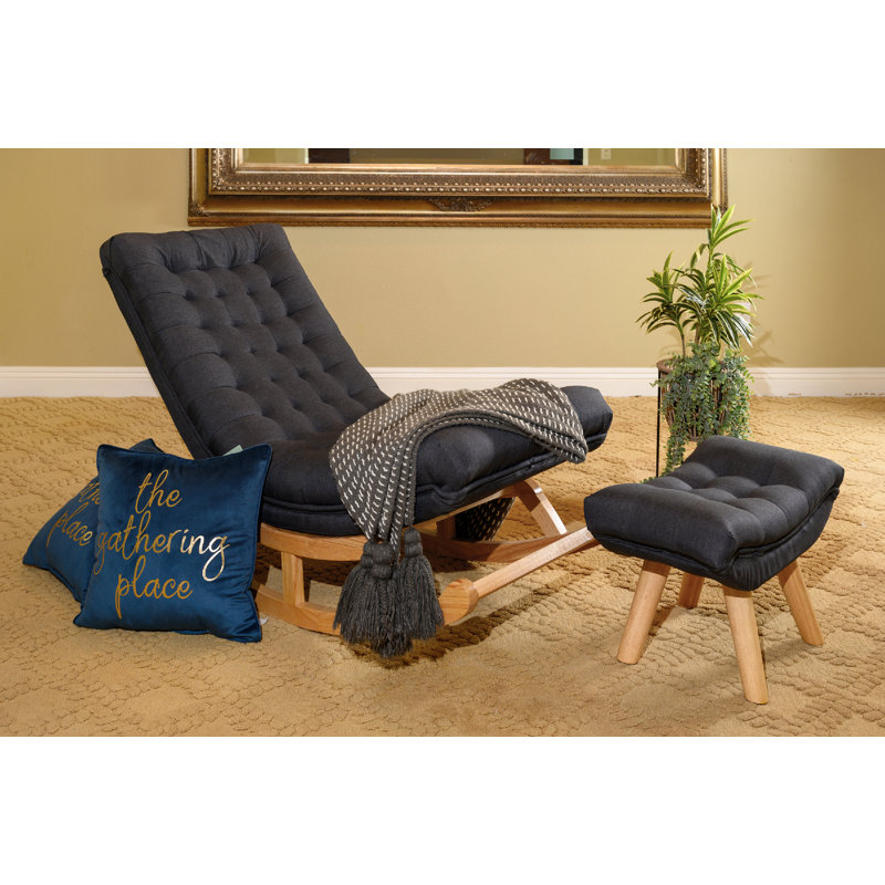 Chaise berçante Manton, Gris foncé