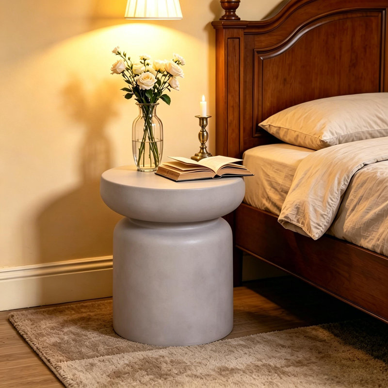 Modern Mushroom Round Outdoor & Indoor Accent Side Table