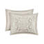 Housse de couette 100% coton taupe avec ornement en chenille ravissante