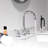 Widespread Bathroom Faucet with Drain Assembly-86862887