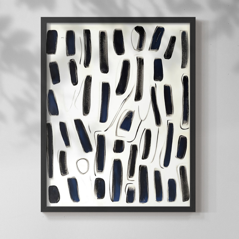 Série ABSTRACT DL XXVII - Impression encadrée de qualité supérieure - Prêt à être accroché - Aucun clou requis, Noir