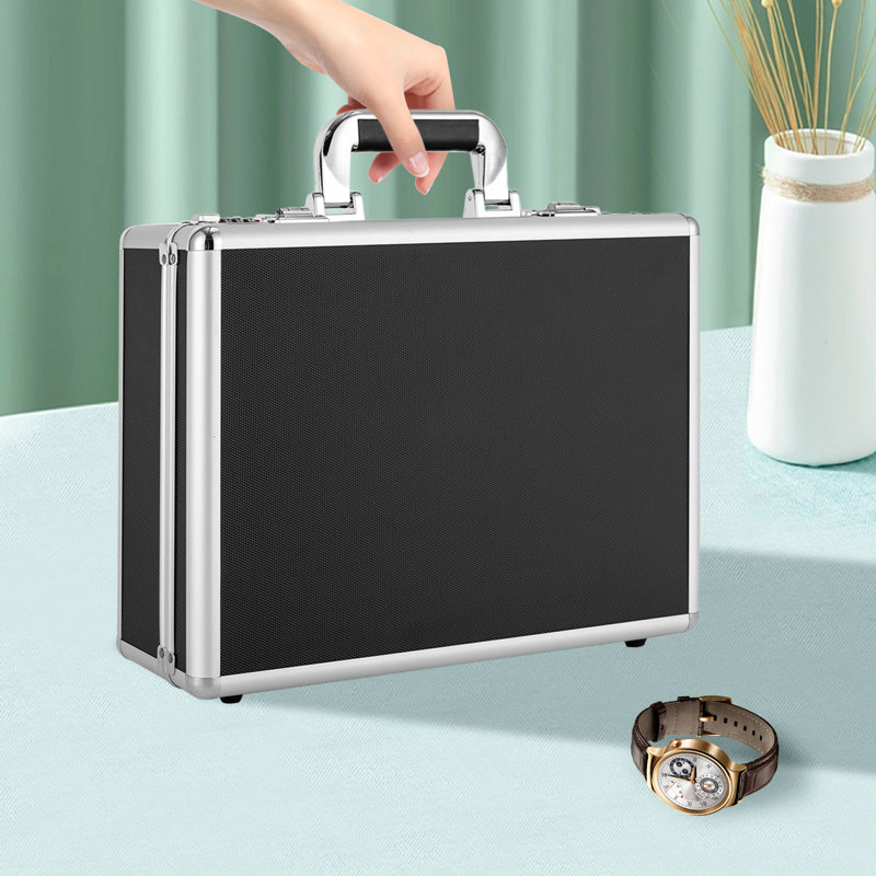 Boîte de rangement pour 18 grilles en alliage d'aluminium, Noir