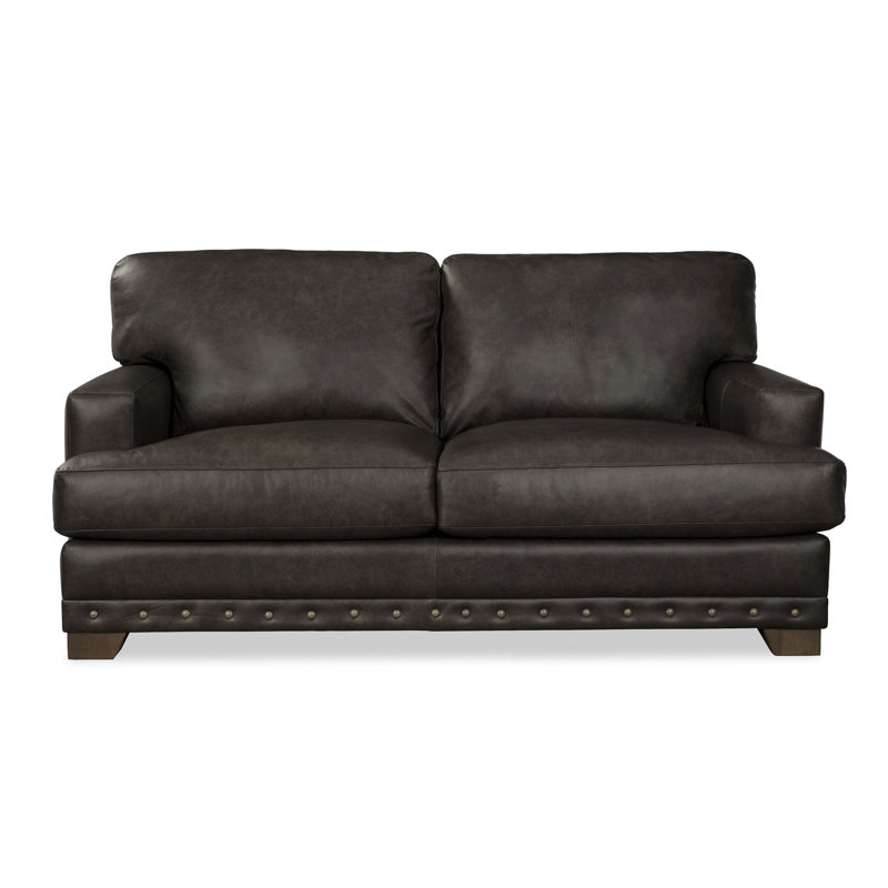Nixson Upholstered 71'' Sofa, Nixson Gray Genuine Leather