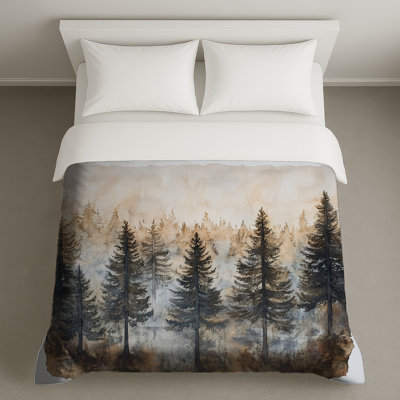 Misty Forest Landscape Duvet Covers