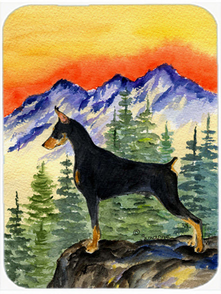 East Urban Home Doberman and Mountain Glass Cutting Board