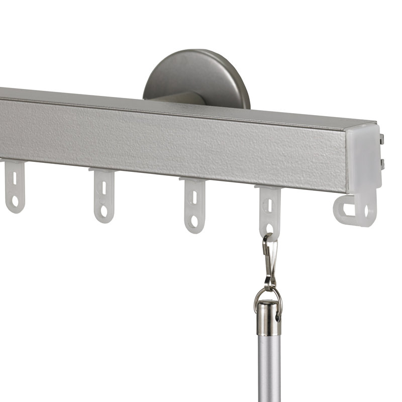 Tringle à rideaux simple 1 po Hayek, Argent antique, H 1 po x l 120 po x P 3,36 po