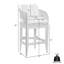 Hareton Outdoor Counter or Bar Stool in Eucalyptus Wood with Gray Rope an Olefin Cushions-93692953