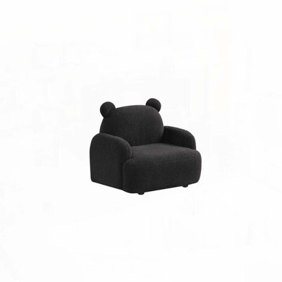 25.5"W Sherpa Bear-Shaped Kids Armchair