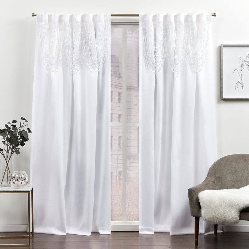 Blackout Curtain Pair, White, 54" W x 84" L