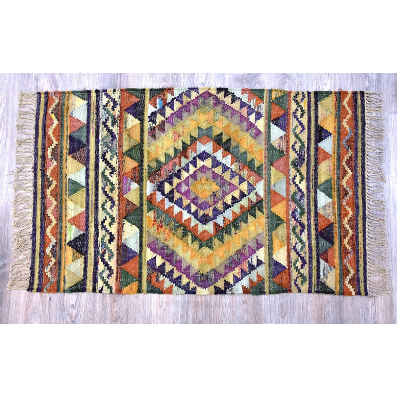 Arjun Cotton Southwestern Indoor Rug, Rectangle 5' x 8'