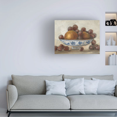 Art mural sur toile tendue - «Willow Pattern Still Life II» par Ethan Harper pour décoration de salon, de chambre à coucher ou de bureau - 35 x 47