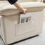 Canapé d'angle convertible Belrose 82 po en lin, beige, avec lit gigogne et rangement sous l'assise-356982825