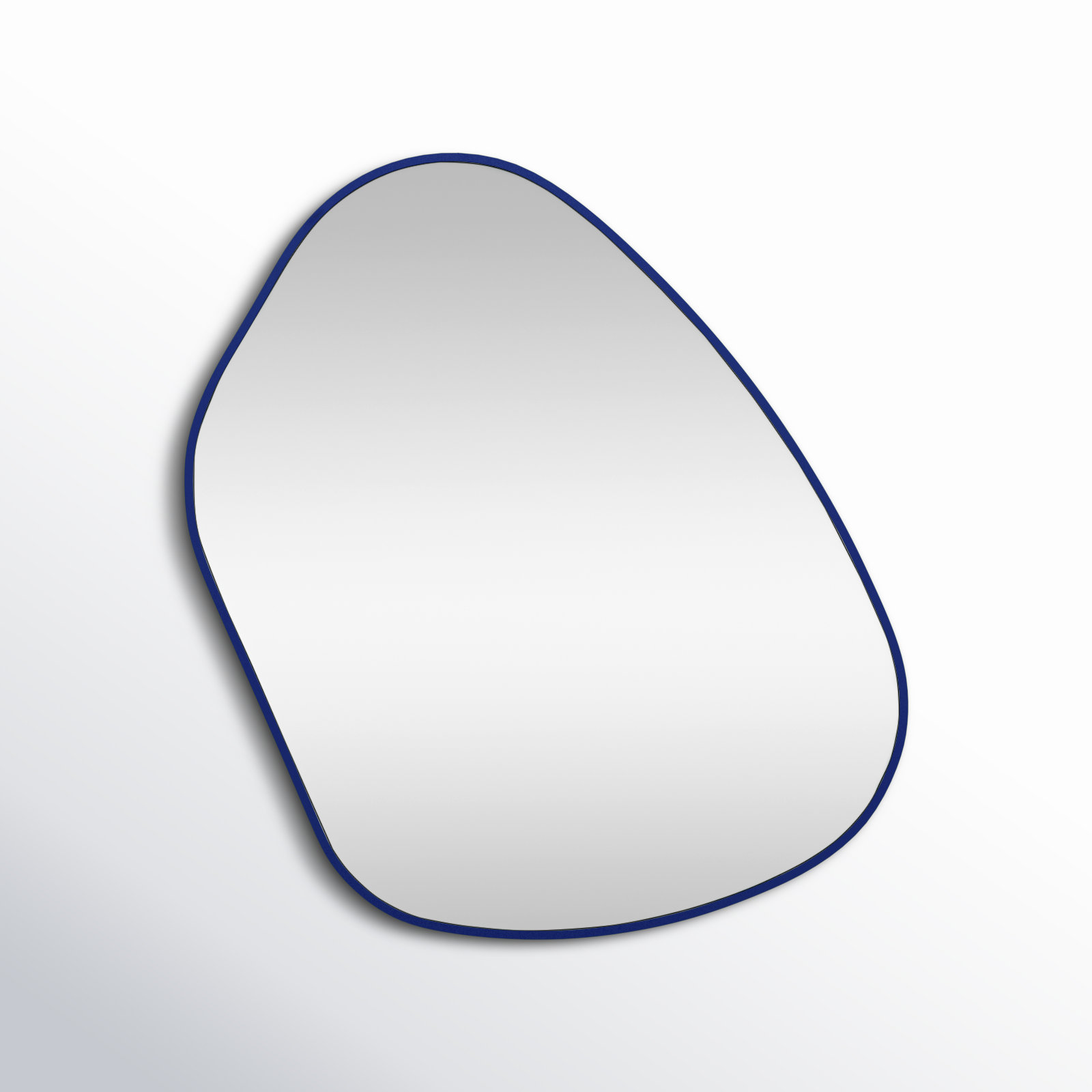 Solid Wood Asymmetrical Wall Mirror, Navy