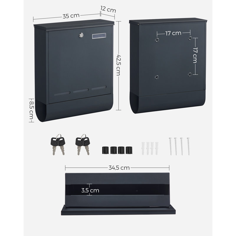 Demonte Steel Wall Mounted Post Box