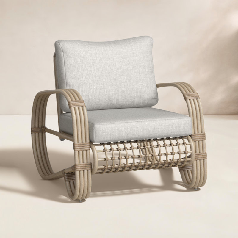 Chaise de patio en rotin espion avec coussins