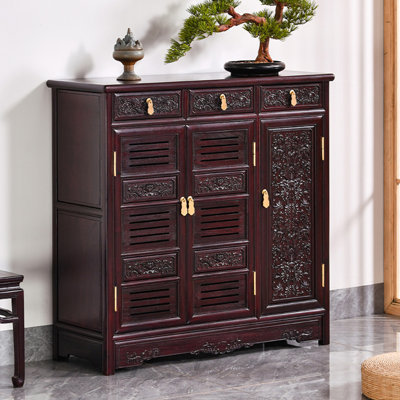 Purely solid wood storage shoe cabinet