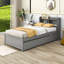 Lit plateforme simple en bois avec lit gigogne et rangement Farrux-1134140757