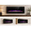 Chaufferette électrique murale encastrée / semi-encastrée de 50 pouces avec flamme DEL réaliste à 3 côtés, 12 couleurs de flamme et 12 couleurs de lit Ember, 750 W / 1 500 W, télécommande, pour le salon, la chambre à coucher-1289559183