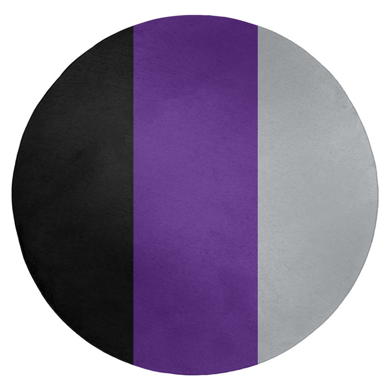 Tapis mauve/noir, Rond 5 pi