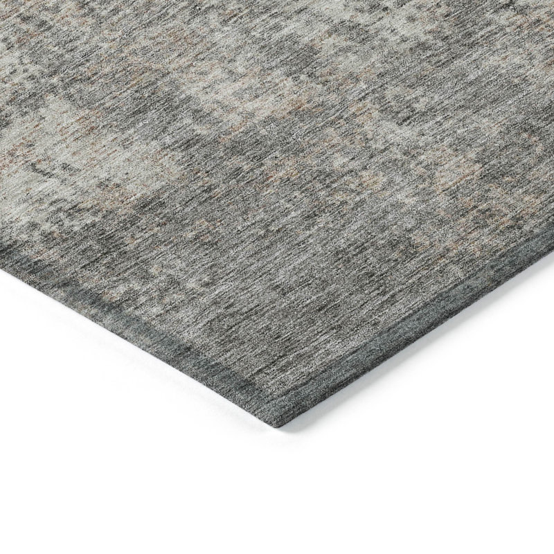 Tapis intérieur lavable abstrait taupe et ivoire 9 pi x 12 pi