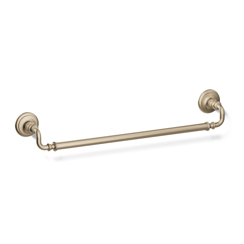 Artifacts® Wall Mounted Towel Bar, Vibrant Brushed Bronze, 3" H x 27" W x 3.5" D