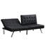 Space Black Leather Bed, Easy To Use, 650Lbs Weight Load, 66.07In Depth, 32.55In Width, 33.35In Height Versatile Assemble & Store, Capacity,