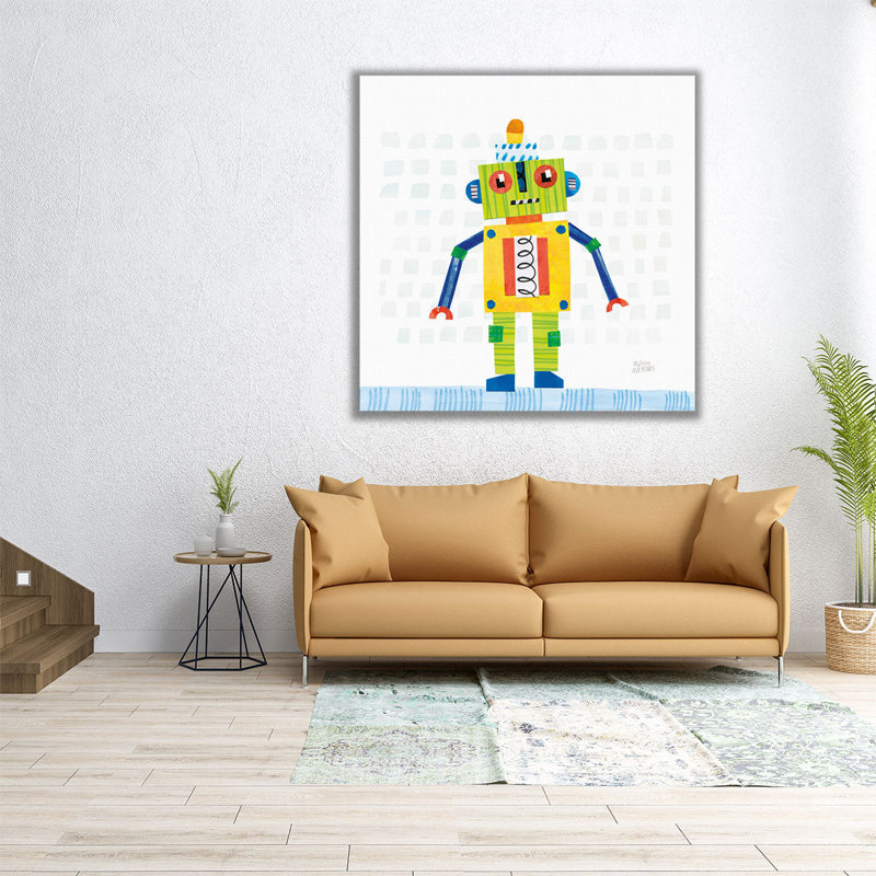 Robot Party IV - reproduction d'art sur toile, H 40 po x l 40 po