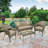 Yamada 4 - Person Patio Conversation Set with Cushions-37026428-37026433
