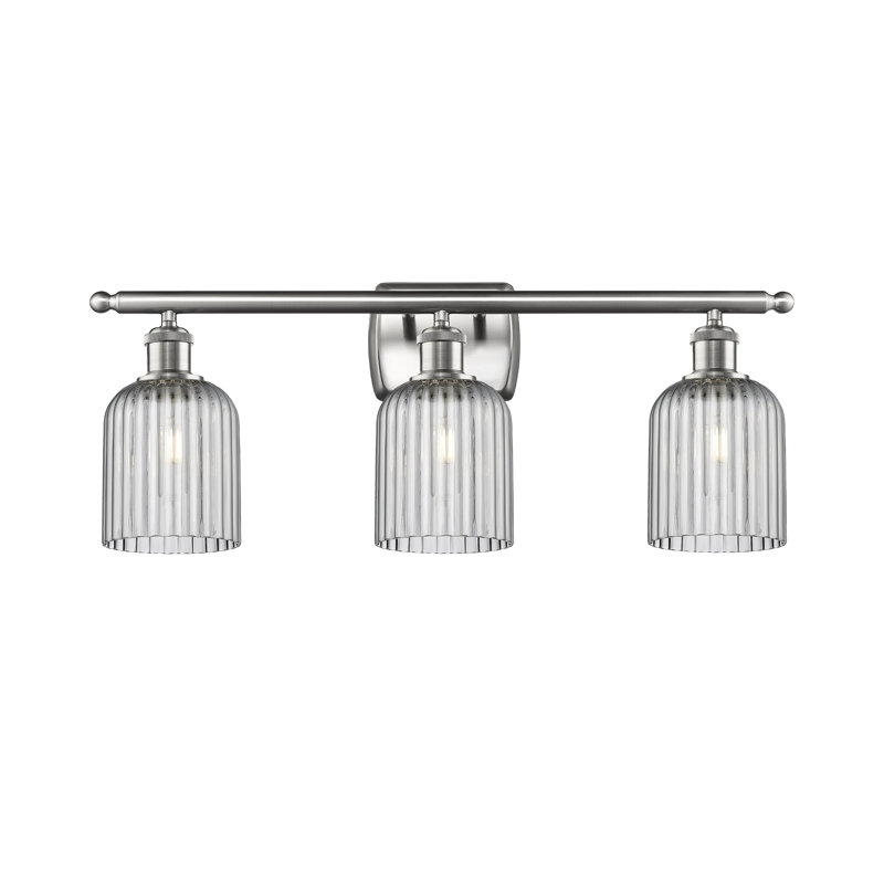 Brion Addeline 3 Light 25" Bath Vanity  Shade, Light Smoke, Satin Nickel