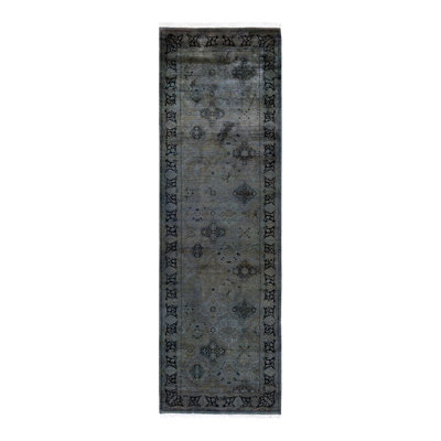 Tapis noué à la main unique en son genre Holsworth - gris
