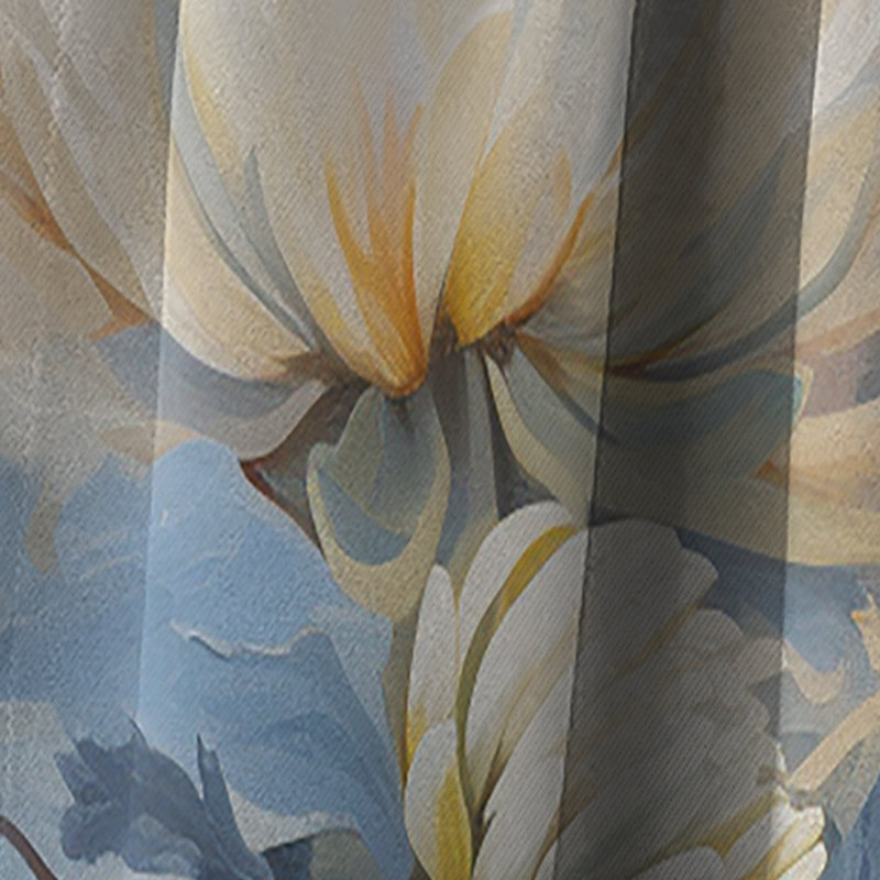 Wais - Rideau Mums - Rideau occultant à motif floral - 1 panneau, 52" W x 120" L