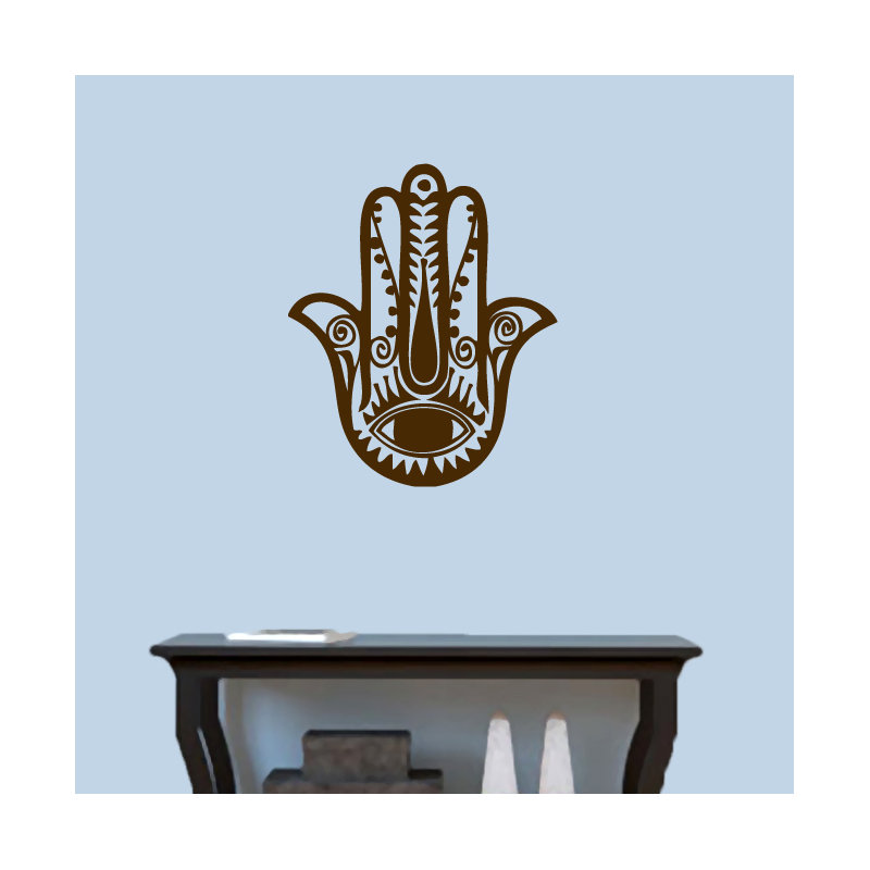 Décalcomanie murale main hamsa, Rose vif