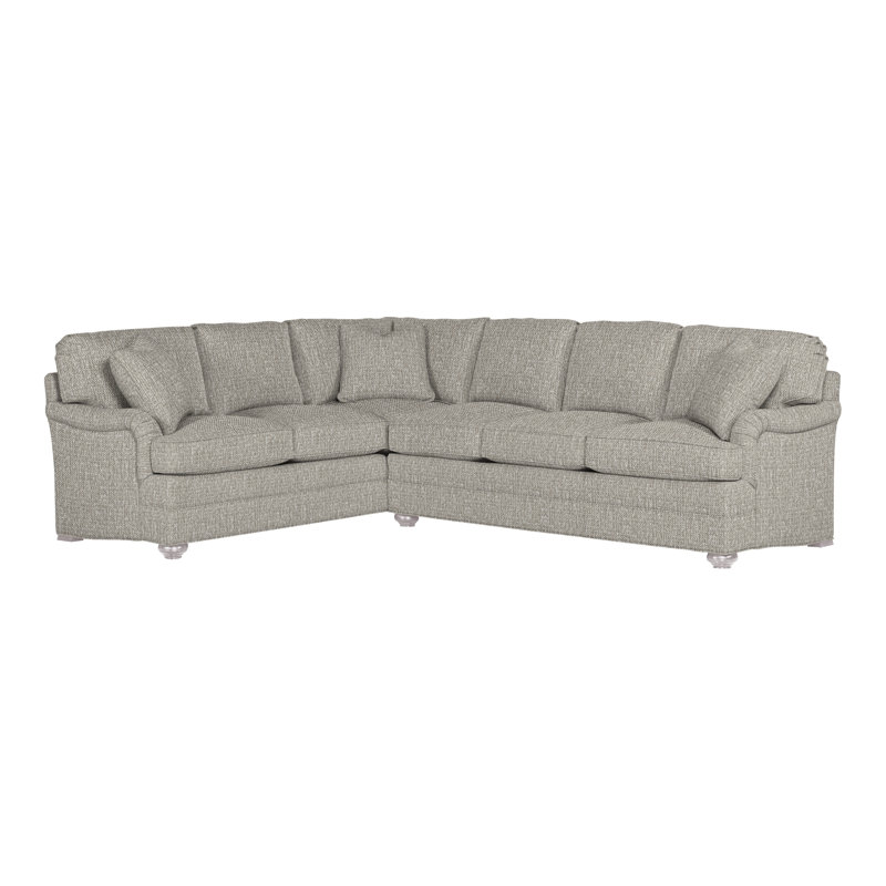 American Bungalow 2-Piece East Lake L- Sectional, Tarbee Pebble, Dove Gray