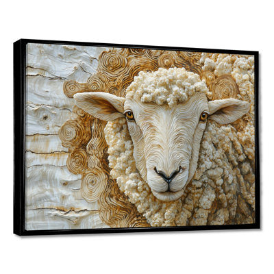 Ditya Sheep Portrait In Farm Farm Wood II - Sheep Wall Art