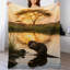 Jeté en flanelle Otter Sunset Water Luxury-134322046