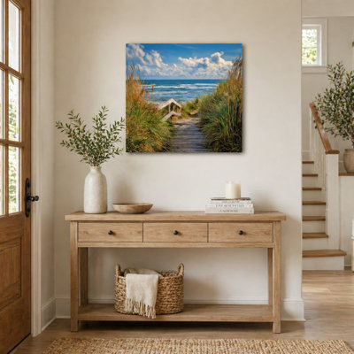Boardwalk Breeze – Coastal Beach Pathway Canvas Wall Art