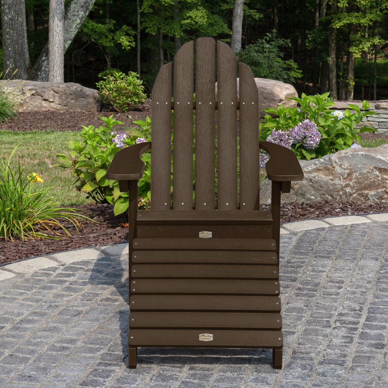 Hinz Outdoor Adirondack Chair With Ottoman, Canyon