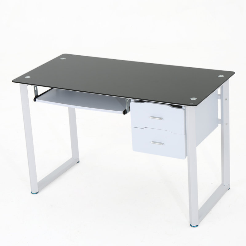 Bureau d'ordinateur en verre Ailey