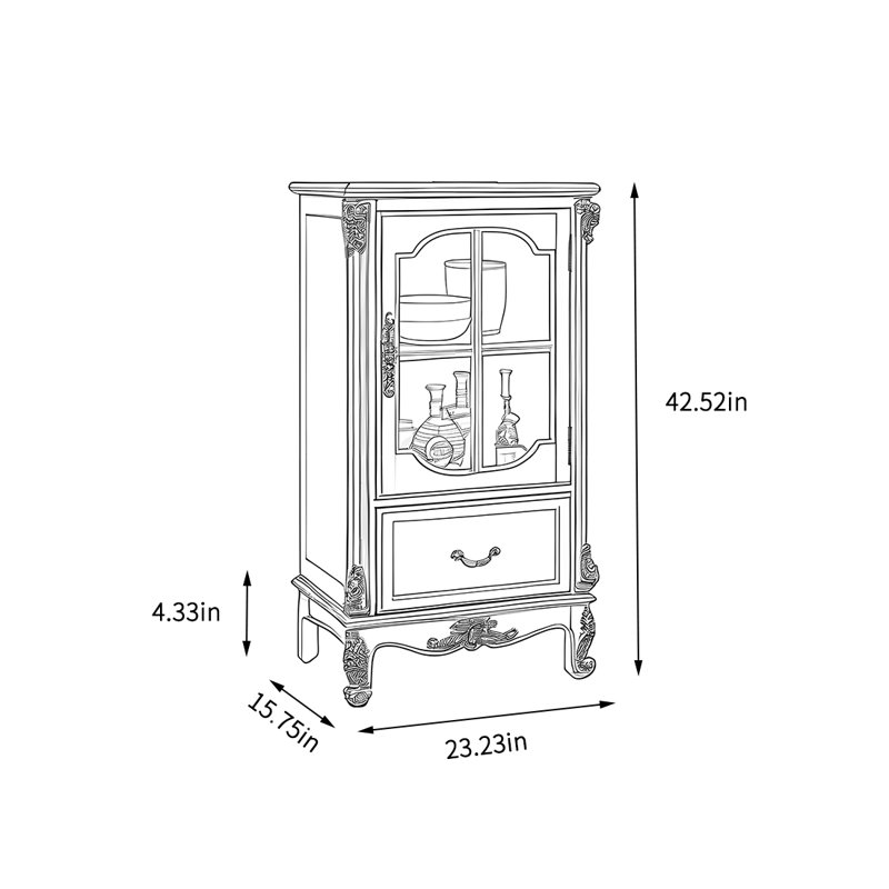 Vitrine de salon, Noyer