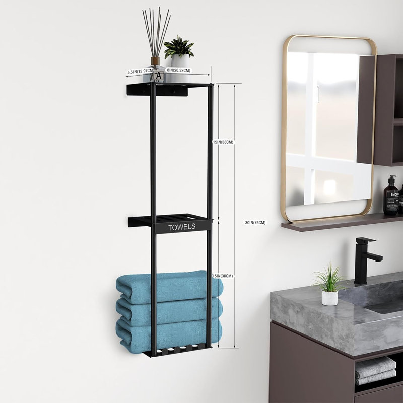 Cadmann 2 Wall Mounted Required Towel Rack