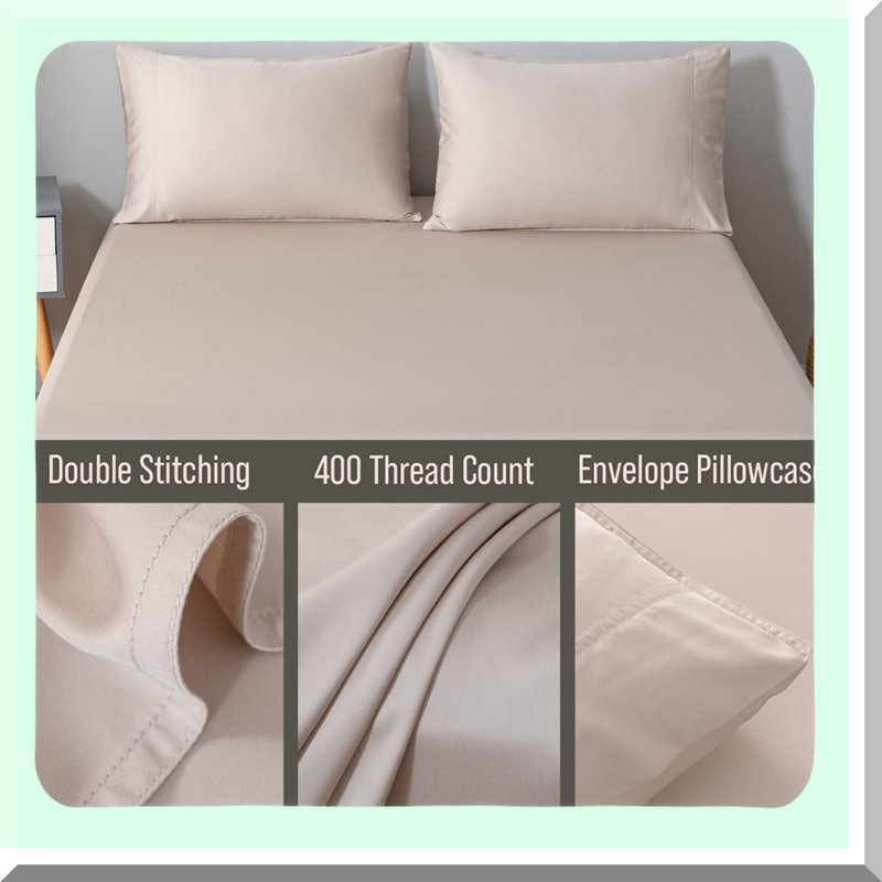 Rayon From Bamboo Bliss Cooling Pillowcase Set - Organic Viscose Luxury Bedding for Ultra Soft Sleep Experience - 2 Piece Dune Collection