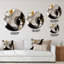 Or et vagues de marbre doré IV - cercle moderne en métal, art mural-68851378