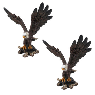 "2-PC Set" ICE ARMOR 7"H Eagle Flying Up Figurine Statue Sculpture Ornament Decoration Home/Room Decor and Perfect Gift Ideas for Housewarming, Holidays and Birthdays Great Collectible Addition