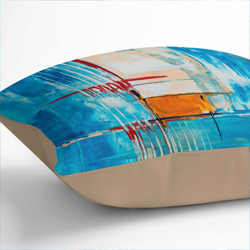 Abstract Square Throw Cushion, 55 x 55 cm, Stone
