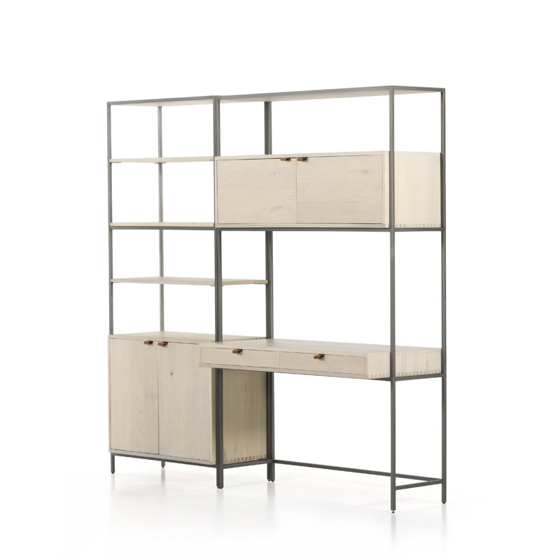 Trey Modular Bookcase Wall Desk, Dove Poplar