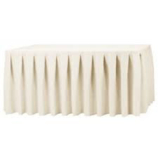 Ebneter Table Skirt, 75cm W x 640cm L, Ivory