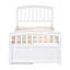 Lit plateforme simple en bois massif avec rangement à 6 tiroirs, blanc-1577629925