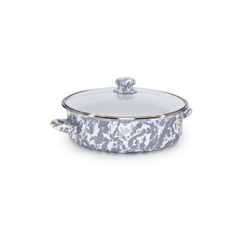 Swirl Saute Pan with Lid, Red, 5 Qt.