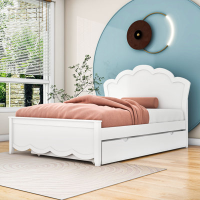 Wood Platform Bed with Trundle