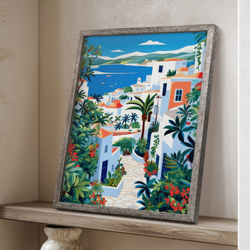 «Garden By the Sea», reproduction encadrée - bois massif, 30" H x 24" W
